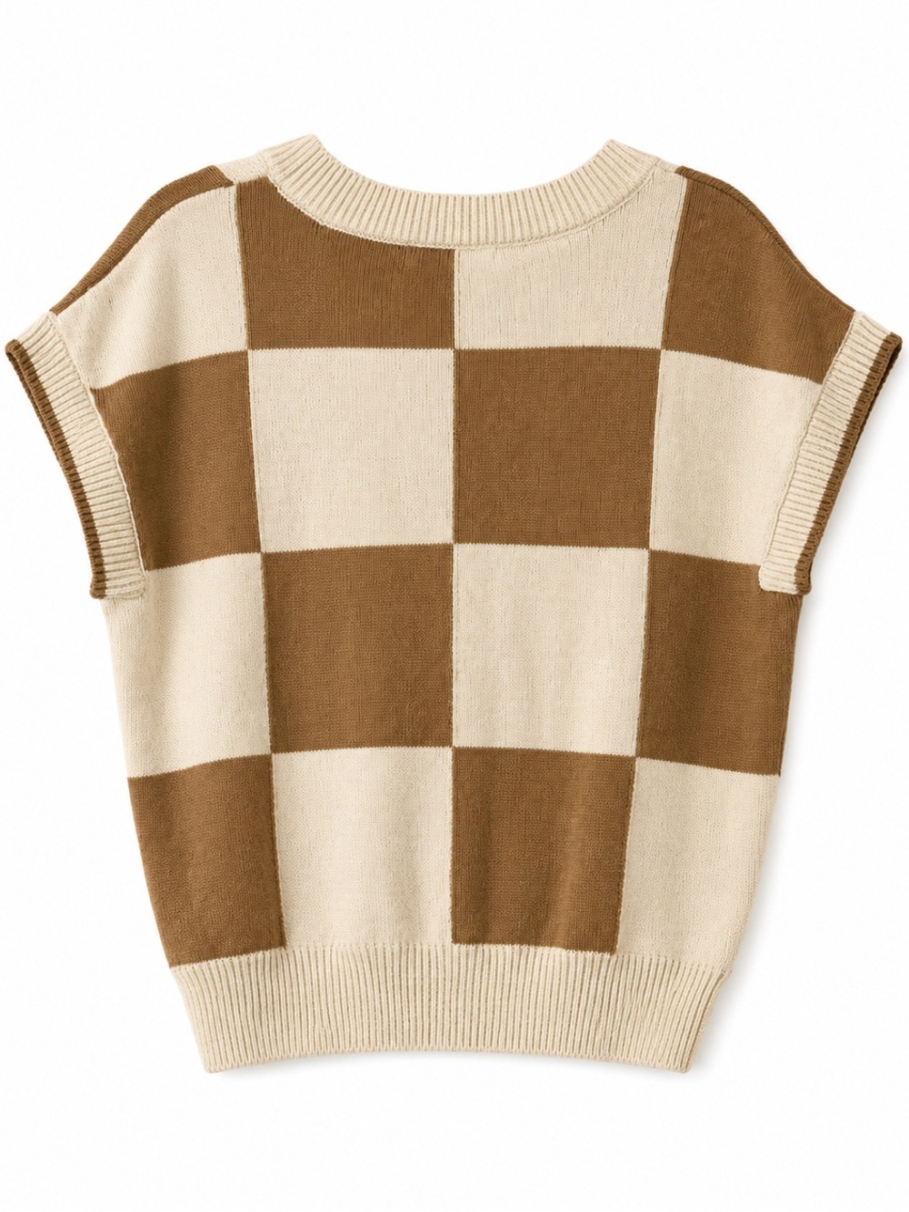 Moon & Madison Checker Knit Sleeveless Sweater - Picture 4 of 4